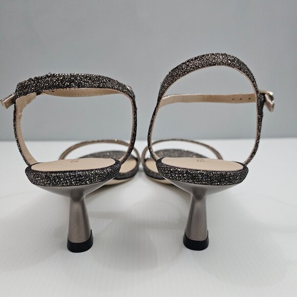 NEW Stuart Weitzman Minimalist 50 Sandal Womens 11 Metallic Pyrite Sparkle Heels - Picture 8 of 14